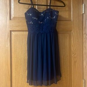 Navy mini dress with sequins size Junior 5